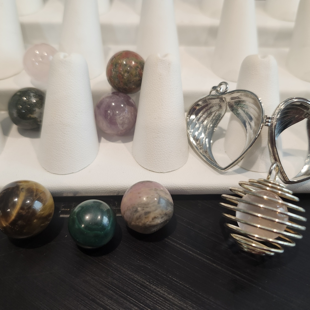 Silver Locket with Multicolor Gemstones